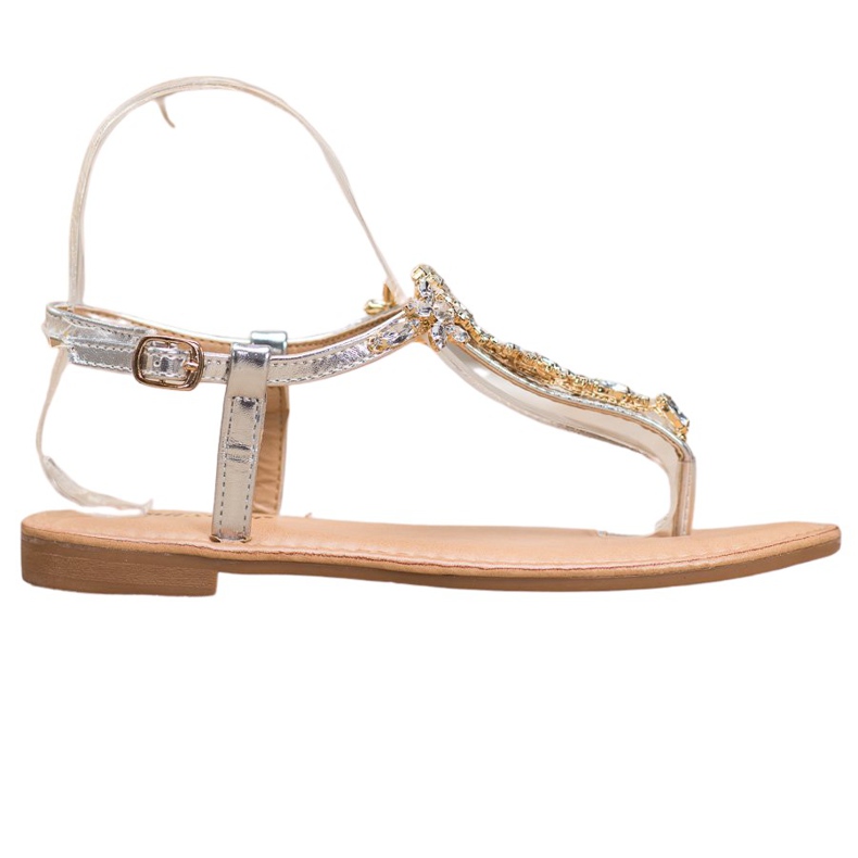 Small Swan Tyylikkäät sandaalit, joissa on kuutio zirkonia harmaa