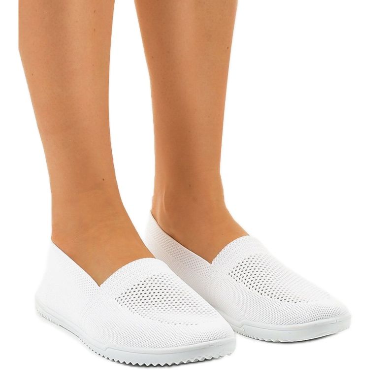 Valkoiset GF-HJS13-5 lycra slip-on lenkkarit valkoinen