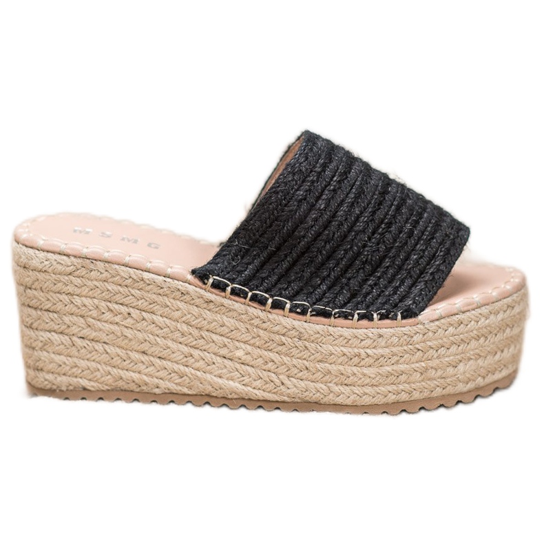 SHELOVET Punottu Wedge Sandaalit musta