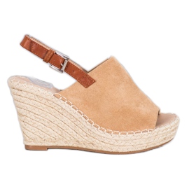 Small Swan Muodikkaat mokkanahkaiset sandaalit ruskea