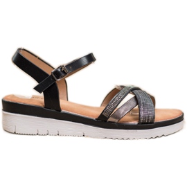 Small Swan Mukavat sandaalit, joissa on kuutiometriä musta