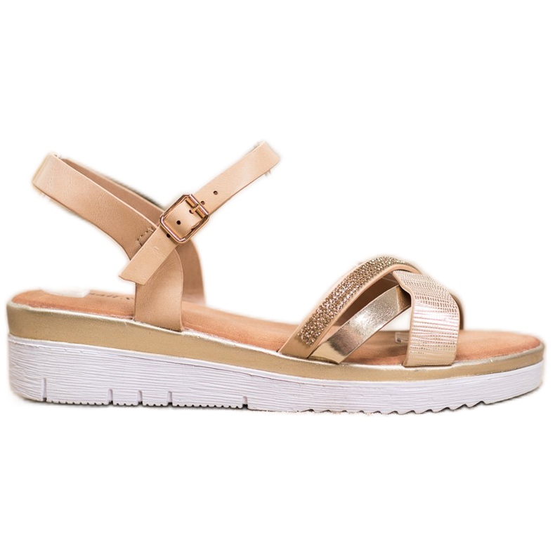 Small Swan Mukavat sandaalit, joissa on kuutiometriä kultainen