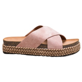 Comer Mukavat tossut alustalla vaaleanpunainen