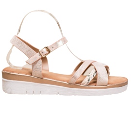 Small Swan Sandaalit matalalla kiilalla ruskea keltainen