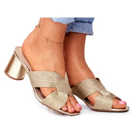 S.Barski Naisten tossut kantapäässä Slip Gold Guest kultainen