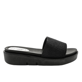 Mustat kiiltävät tossut E3969