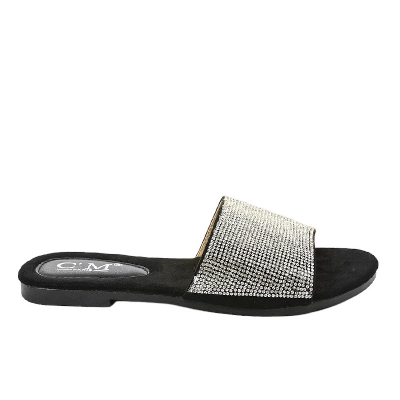 Mustat tossut, joissa kuutio zirkonia 839-761 harmaa