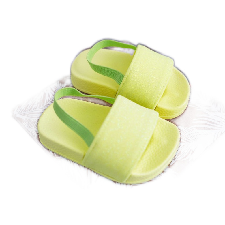 FRROCK Lasten tossut Brocade Lime Rimia keltainen