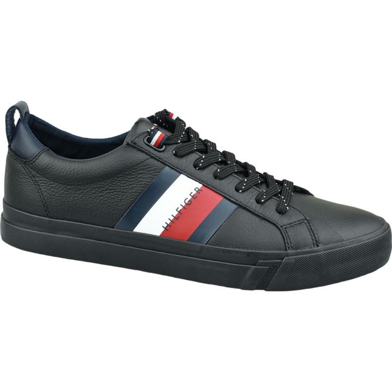 Kengät Tommy Hilfiger Flag Detail Leather Sneaker M FM0FM02576 Bds musta