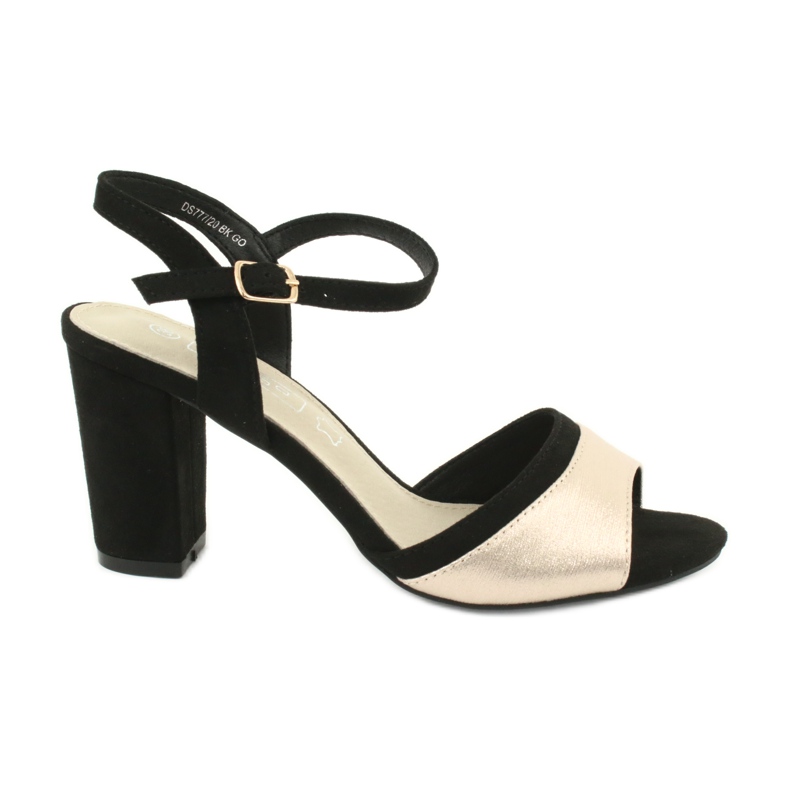 Filippo DS777/20 naisten sandaalit mustalla/kultaisella postilla