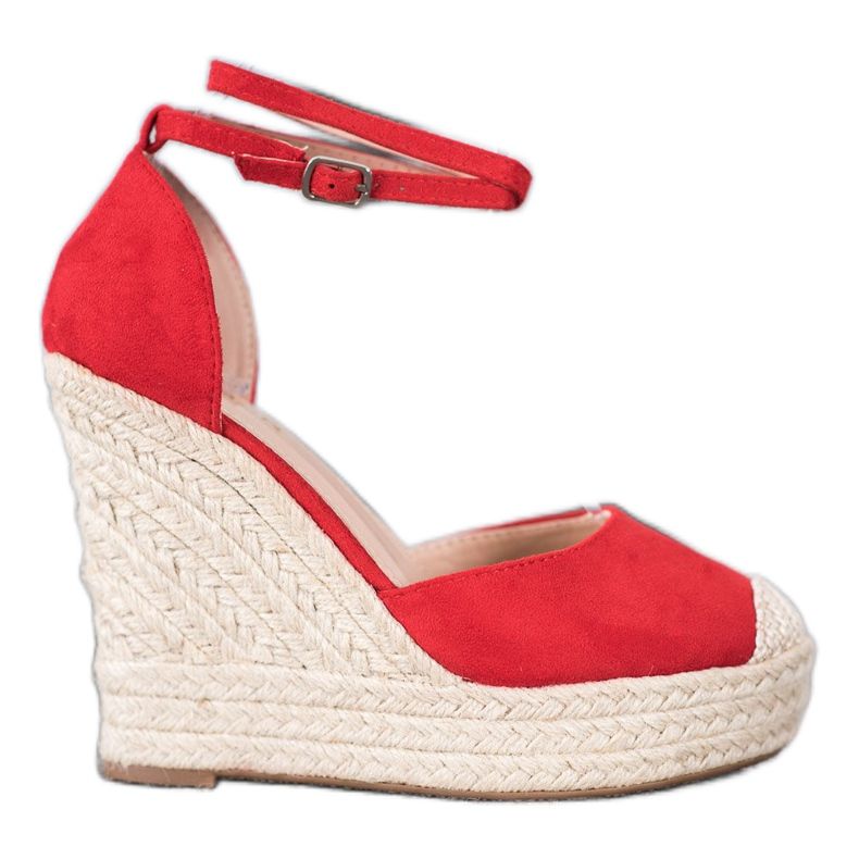 SHELOVET Korkeat espadrillit kiilassa punainen