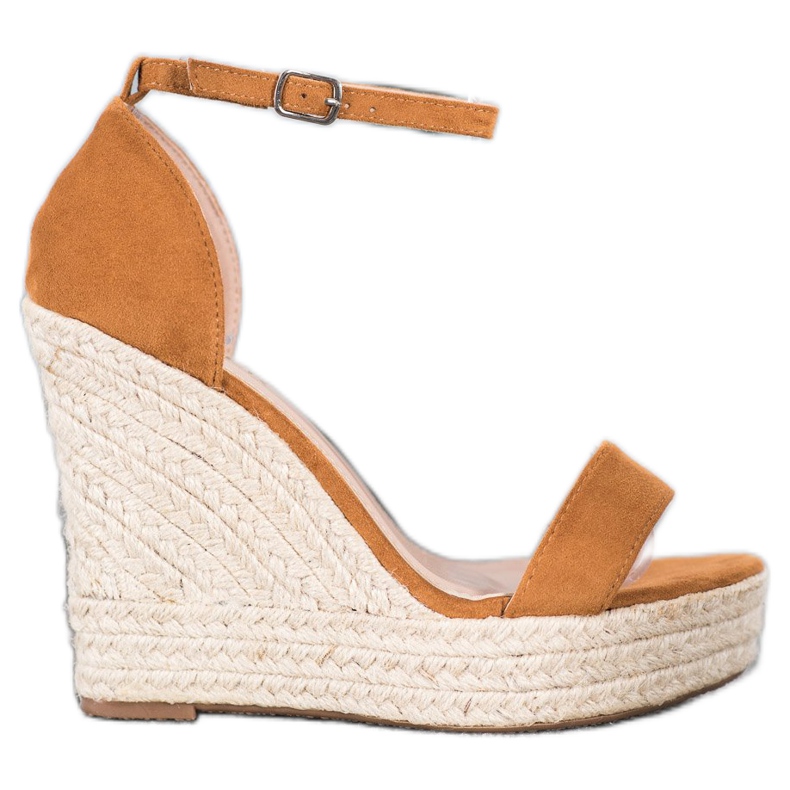 SHELOVET Seksikäs kiilamaiset sandaalit ruskea