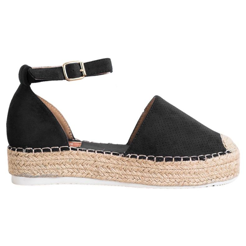 SHELOVET Avoimet espadrillit musta