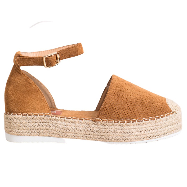 SHELOVET Avoimet espadrillit ruskea