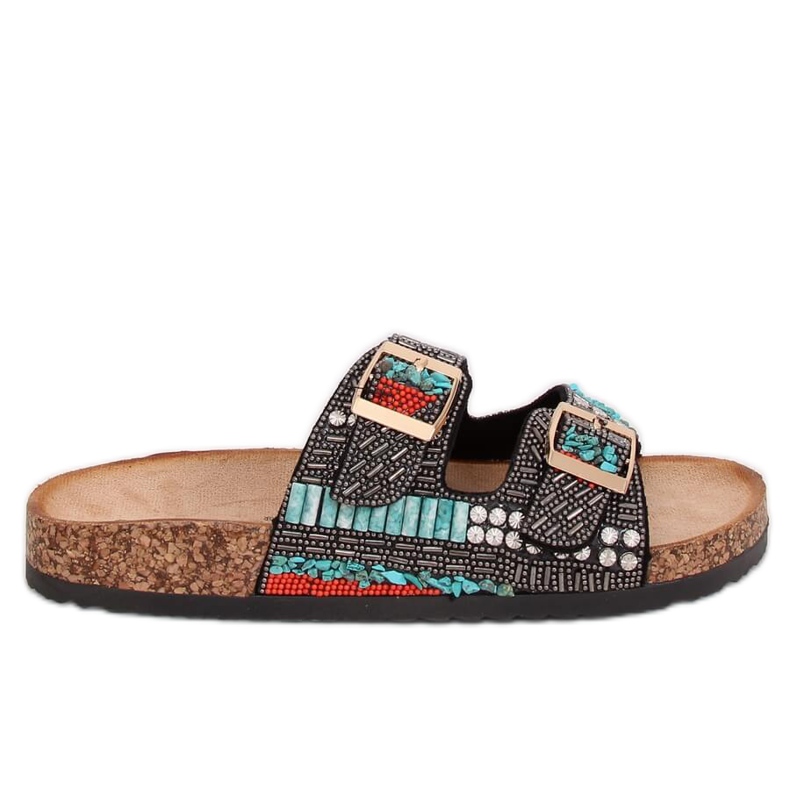 Scholki mustilla helmillä CK133P Musta monivärinen