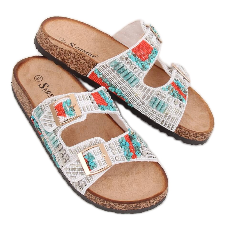 Scholki valkoisilla helmillä CK133P Valkoinen monivärinen