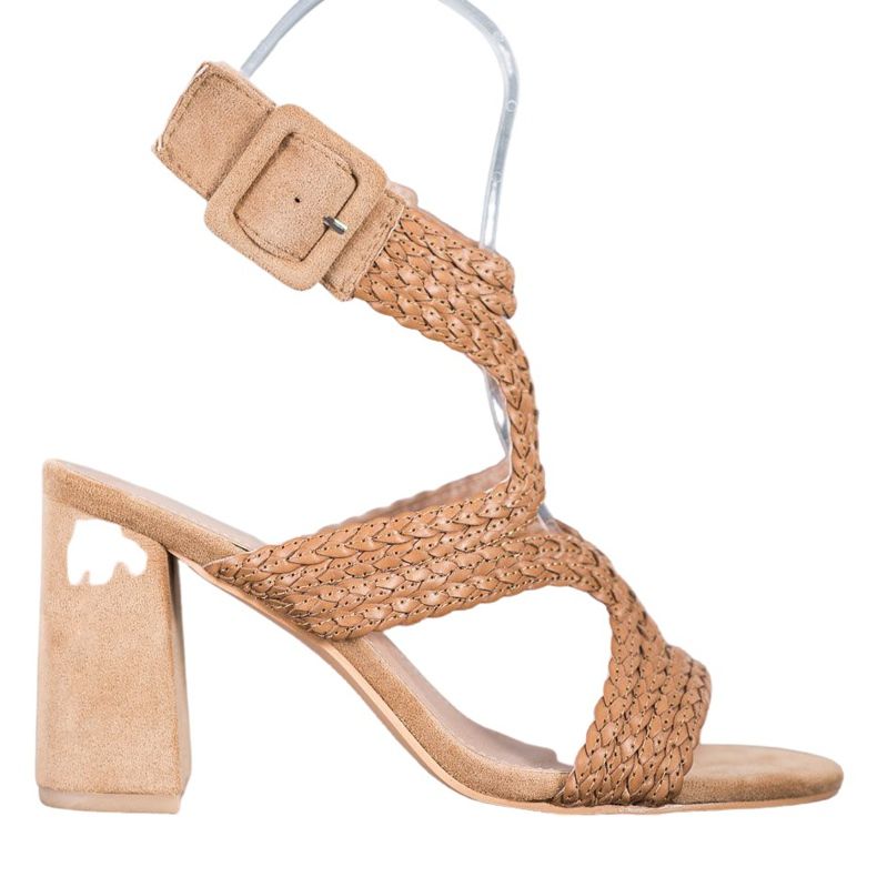 SHELOVET Punotut sandaalit baarissa ruskea