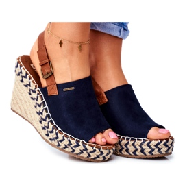 Naisten sandaalit Wedge Big Star Navy Blue FF274980 tummansininen