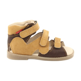 Ennaltaehkäisevät nahka sandaalit keltaiset/pronssi Mazurek 291 keltainen