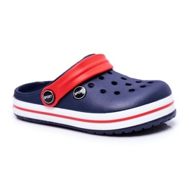 Tossut pojalle, tytölle, lapsen vaahtomuodostavat krokotiilit tummansiniset punainen laivastonsininen