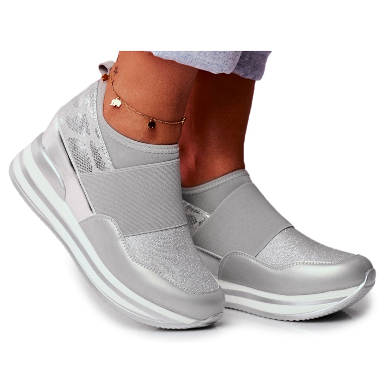 Naisten Sport Slip On Wedge Kengät Harmaa Cold Play