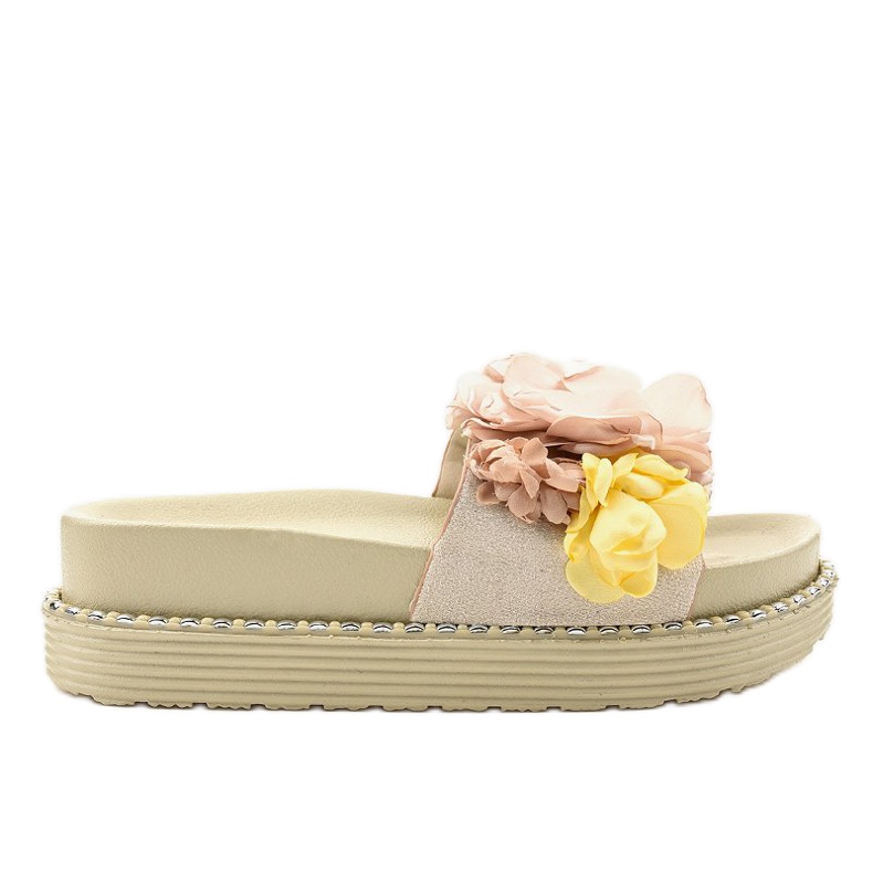 Beige tossut kukilla 6138