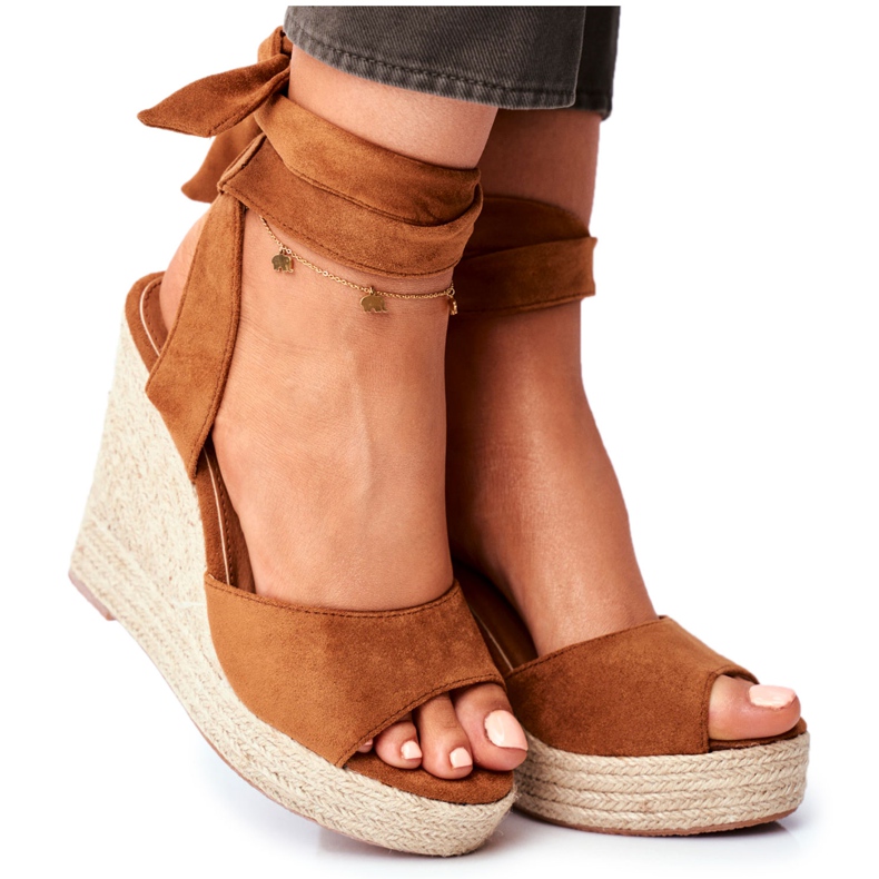 PS1 Naisten sandaalit Wedge Tie Camel Belleza ruskea