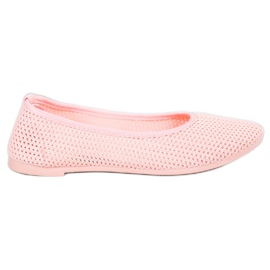 SHELOVET Kevyet openwork -ballerinat vaaleanpunainen