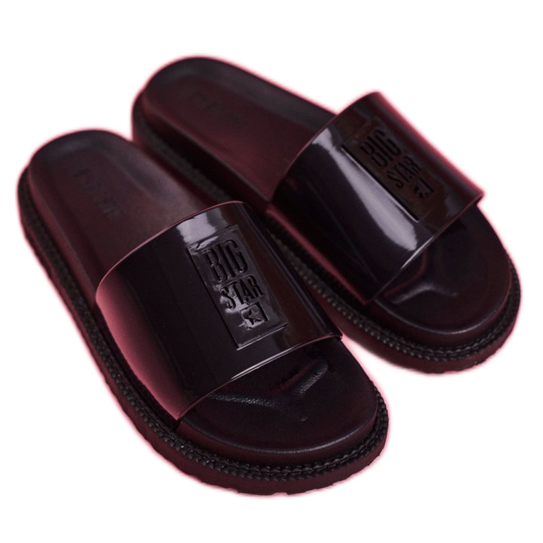 Big Star Naisten suuret tossut mustalla alustalla FF274813