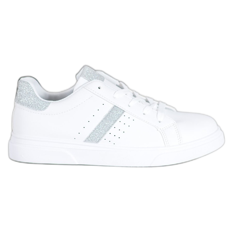 SHELOVET Urheilukengät glitterillä valkoinen
