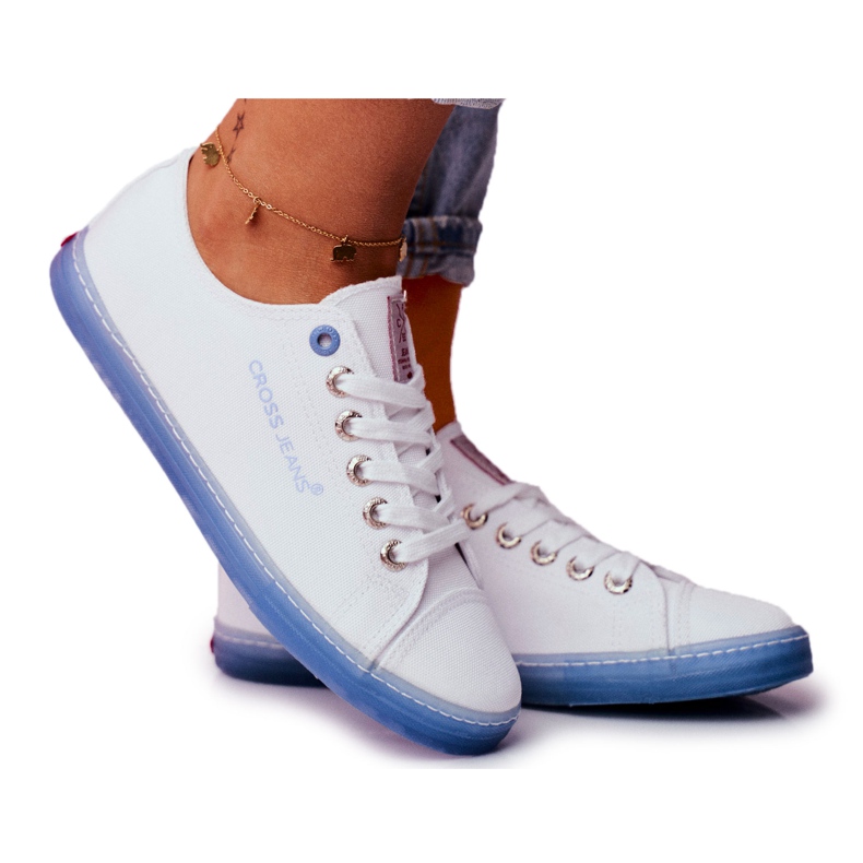 Cross Jeans Naisten lenkkarit Cross Farkut Valkoinen Sininen FF2R4077C