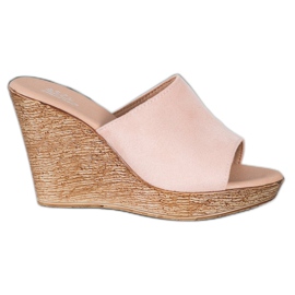 Small Swan Kevyet mokkanahkatossut vaaleanpunainen