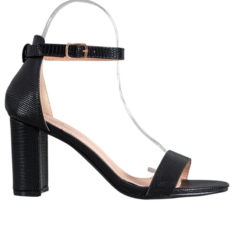 Small Swan Tyylikkäät korkeakorkoiset sandaalit musta