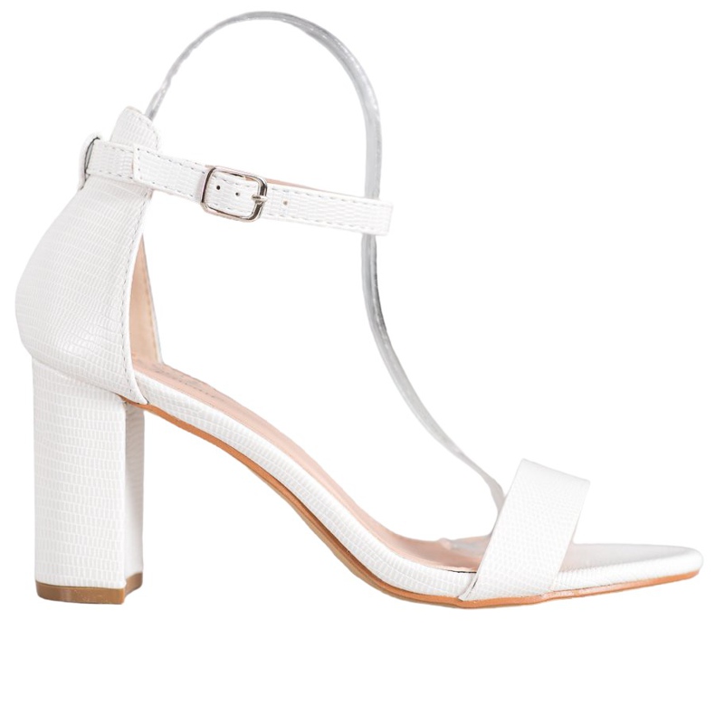 Small Swan Tyylikkäät korkeakorkoiset sandaalit valkoinen