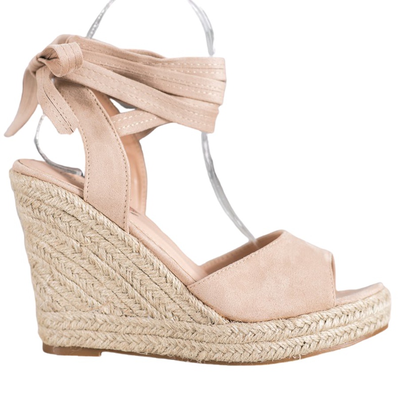 Yes Mile Sidotut Wedge -sandaalit beige