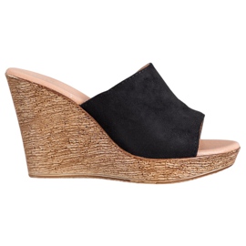 Small Swan Kevyet mokkanahkatossut musta