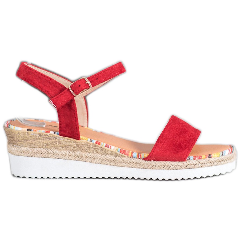 Yes Mile Mukavat mokkanahkaiset sandaalit punainen