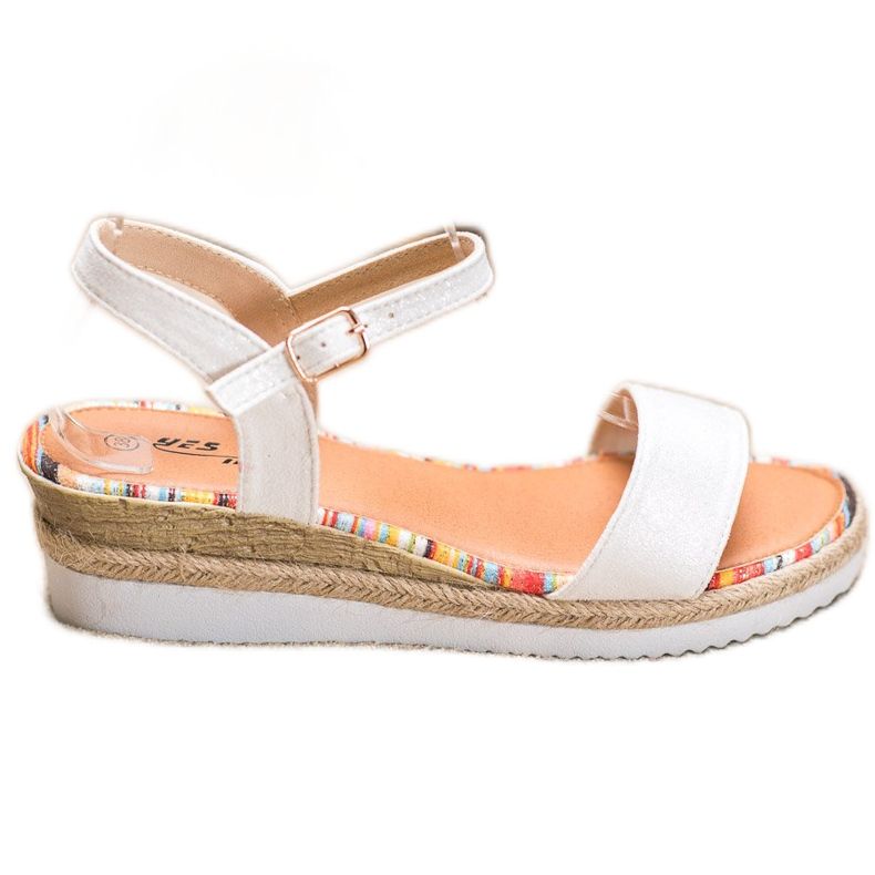 Yes Mile Mukavat mokkanahkaiset sandaalit valkoinen