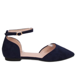 HD-100 DK. BLUE leikatut ballerinat tummansininen