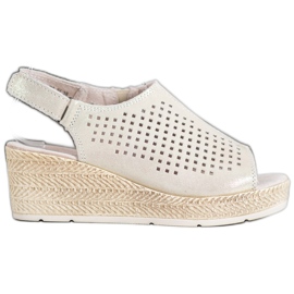 Filippo Nahkasandaalit tarranauhalla harmaa keltainen Filippo Nahkasandaalit tarranauhalla harmaa keltainen