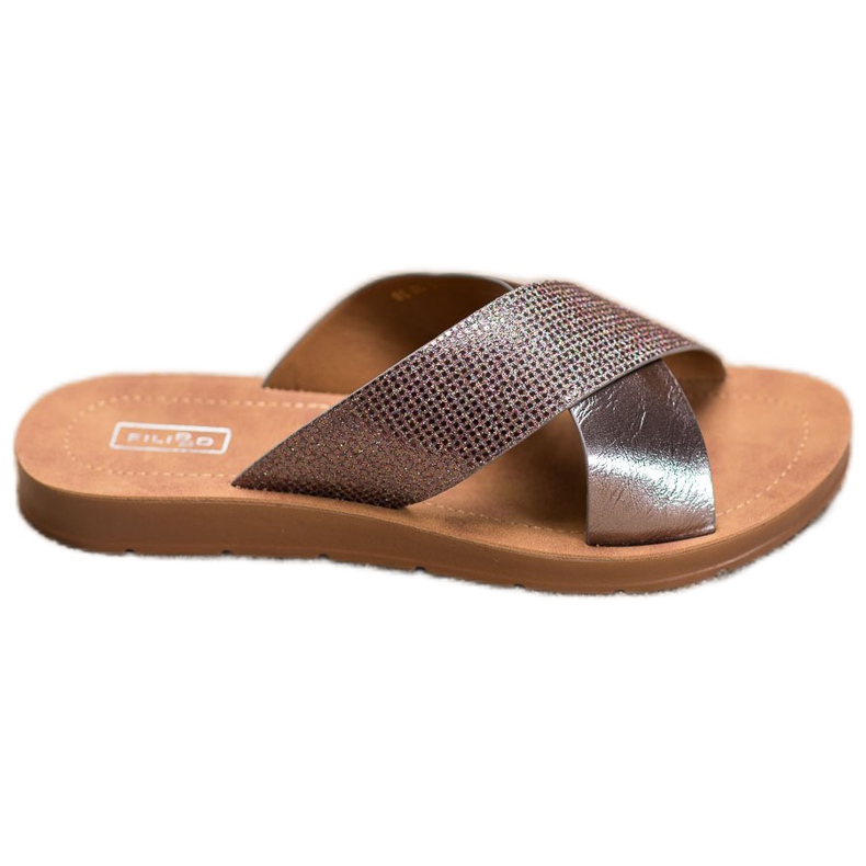 Filippo Kiiltävät Eco -nahkatossut harmaa