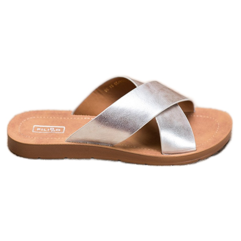 Filippo Kiiltävät Eco -nahkatossut harmaa