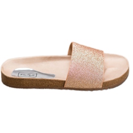 Filippo Kultaiset tossut glitterillä kultainen