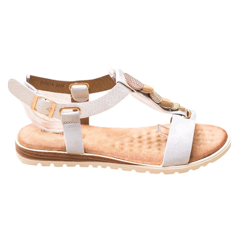 Evento Valkoiset sandaalit koristeilla valkoinen