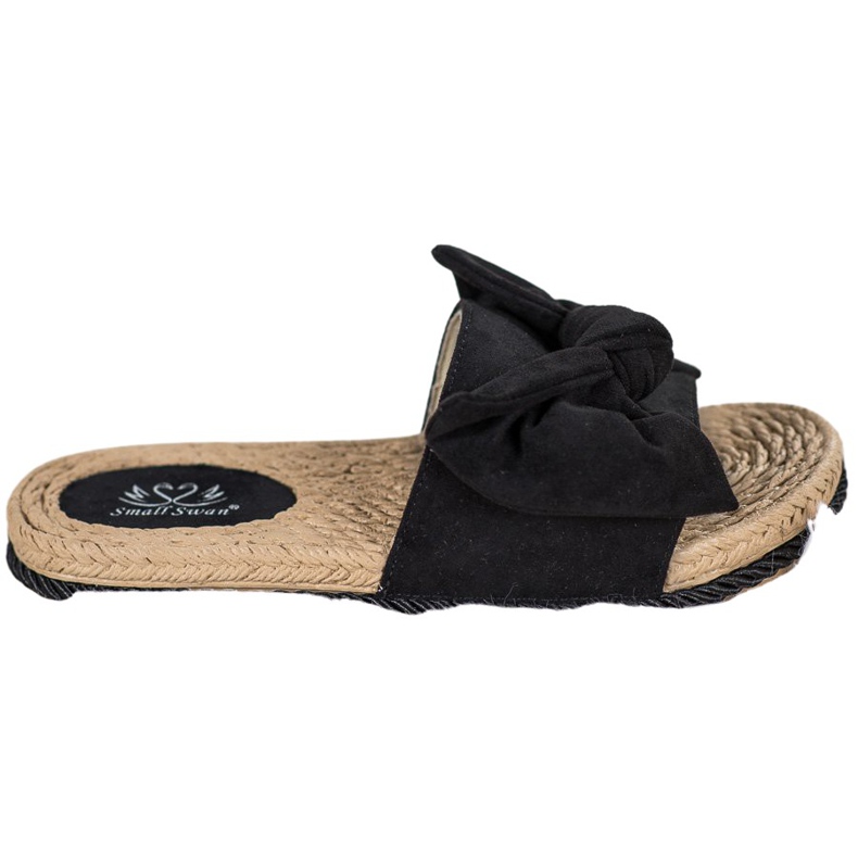 Small Swan Muodikkaat tossut, joissa on rusetti musta