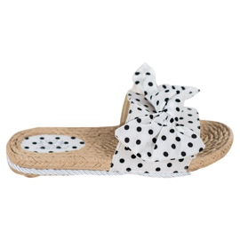 Small Swan Muodikkaat tossut, joissa on rusetti valkoinen