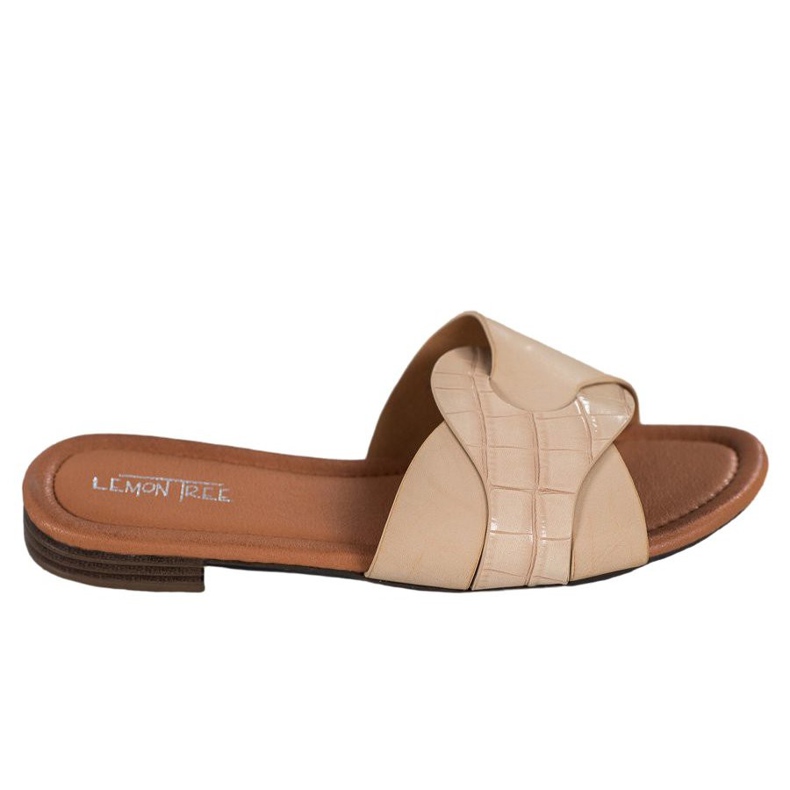 SHELOVET Tyylikkäät Eco -nahkatossut beige