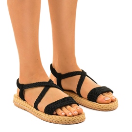 Mustat naisten sandaalit C602