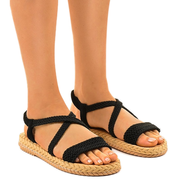 Mustat naisten sandaalit C602