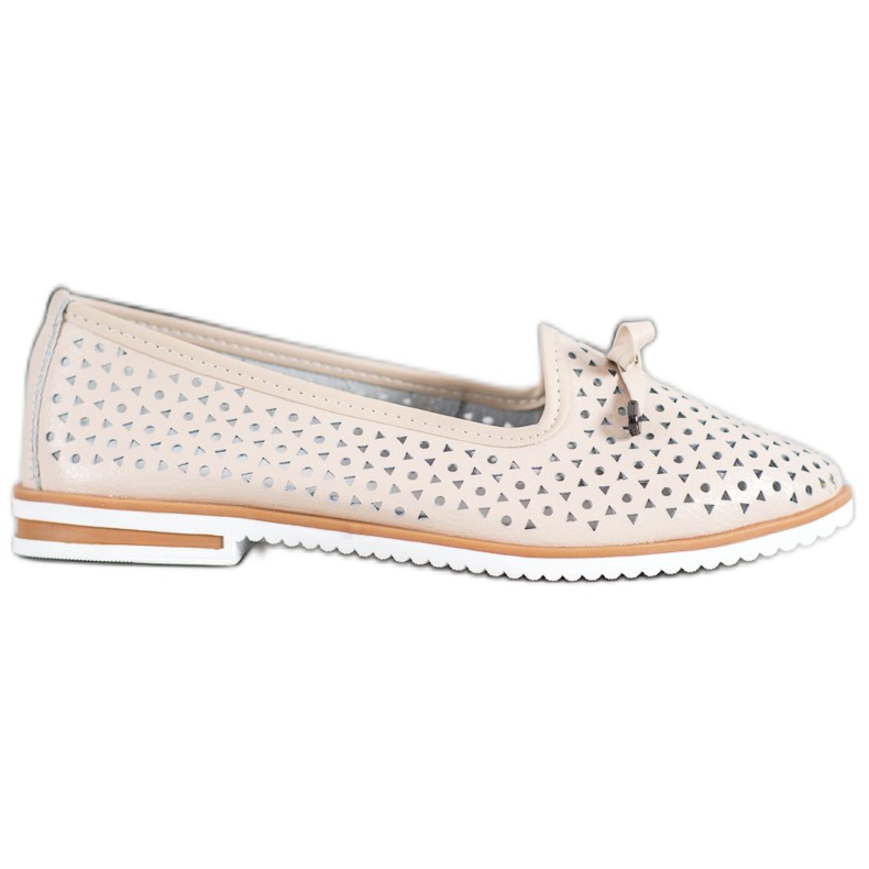 SHELOVET Nahkakengät, joissa on avoin kuvio ruskea